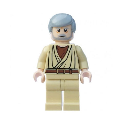 Lego Obi-Wan Kenobi 8092 Star Wars Minifigure Old, Light Flesh, White Pupils